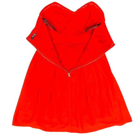TFNC London ASOS Little Red Dress Sleeveless Pleated Skirt Chifon Women's Size S - Picture 10 of 16